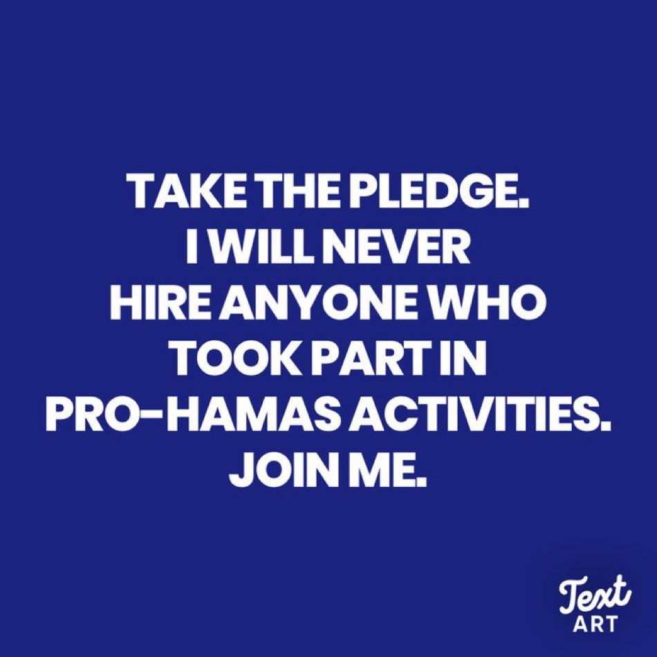 If you are a pro Hamas protester, do not ask me for a job. I will check your social media accounts. I will check the databases of places like @canarymission @adl and others. You will not be hired. I will not bring Jew haters into my firm. Your parents are throwing away…