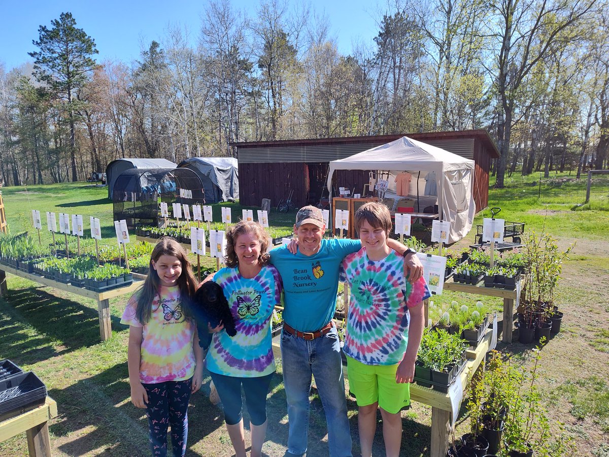 My family selling native plants at our place on Mother's Day. The name of our nursery is: Bean Brook Nursery. Located in Springbrook, WI. We also support @RobertKennedyJr, atleast I do. My wife is still on the fence. :-) We want to make earth great again. #KennedyShanahan24