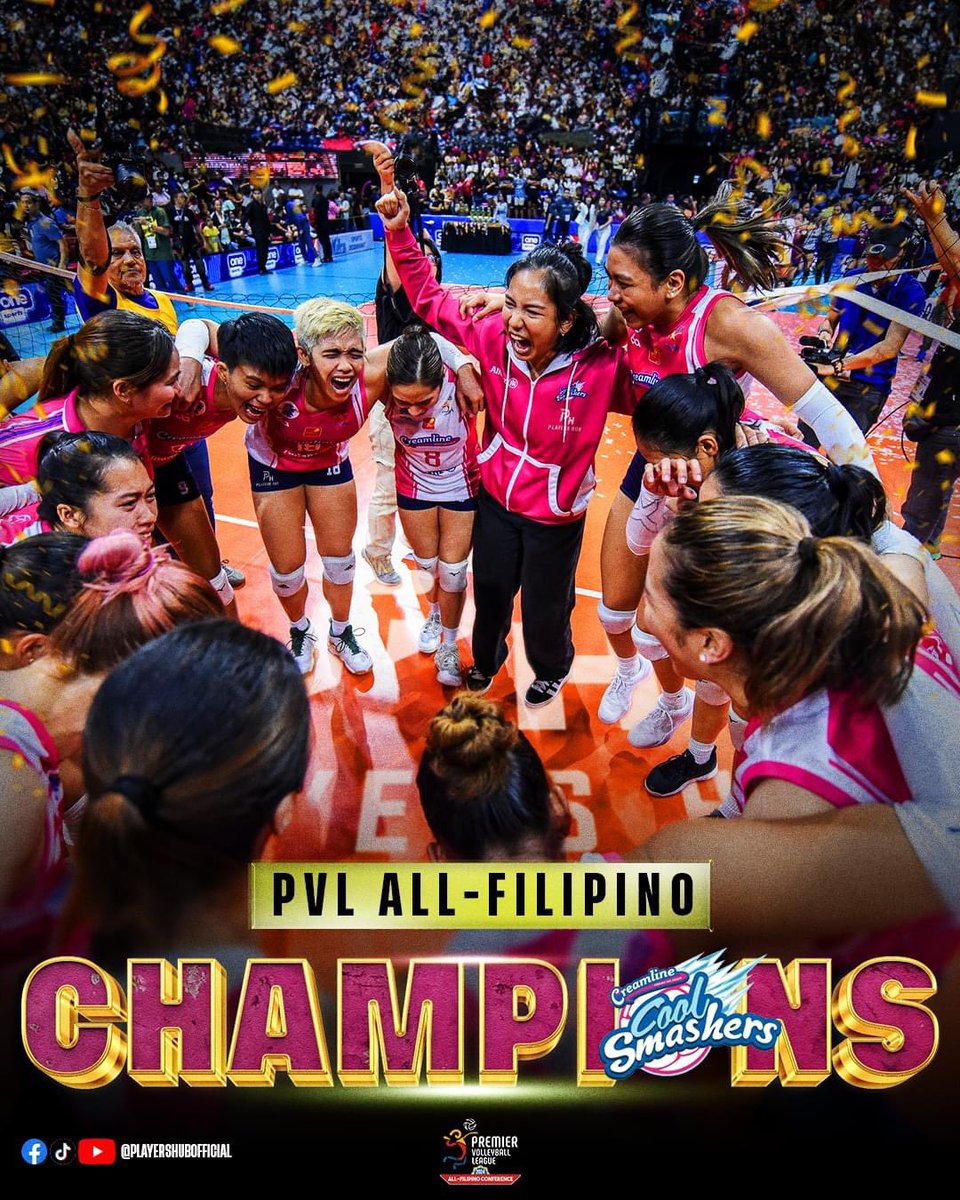 DYNASTY. 8th Title. 🏆

Still, Creamline is the standard of Philippine volleyball! From being almost eliminated in Elims and Semis to getting their 8th championship. Congratulations, Creamline. #PVL2024