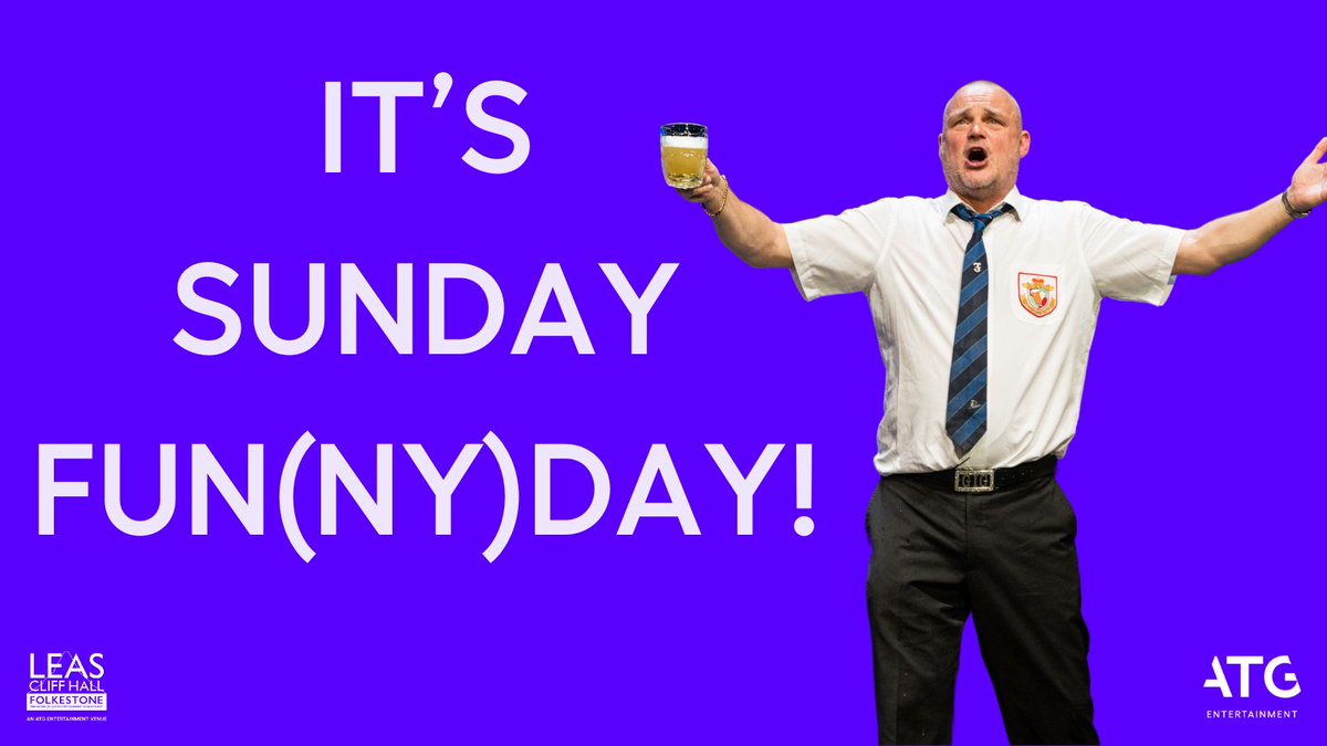 Who's coming to watch Al Murray tonight? Do you want a photo with him before the show? Buy your ticket here: atgtix.co/3y5EWBP

There's nothing like a bit of comedy on a Sunday night! 😄

Hashtags: #SundayFunday #AlMurray #WhatsOnKent #Folkestone #LeasCliffHall