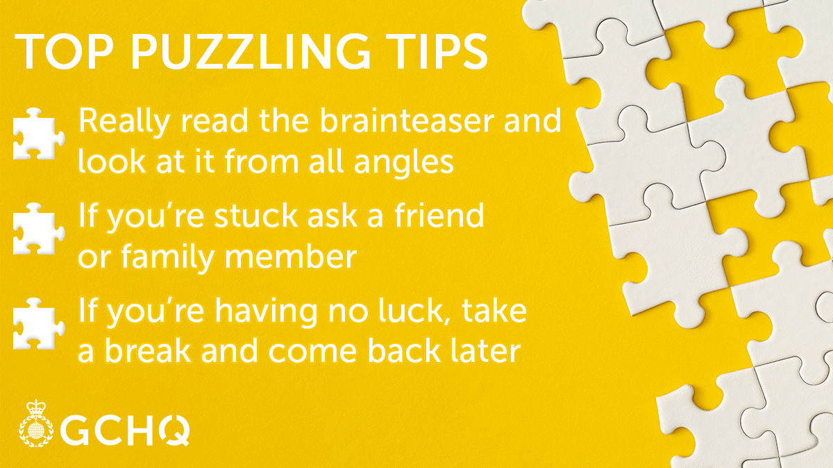 Need a hand with one of our fiendish puzzles? Here are some of our top tips to get you started Tackle more puzzles at our website ⬇️ gchq.gov.uk/section/news/p…