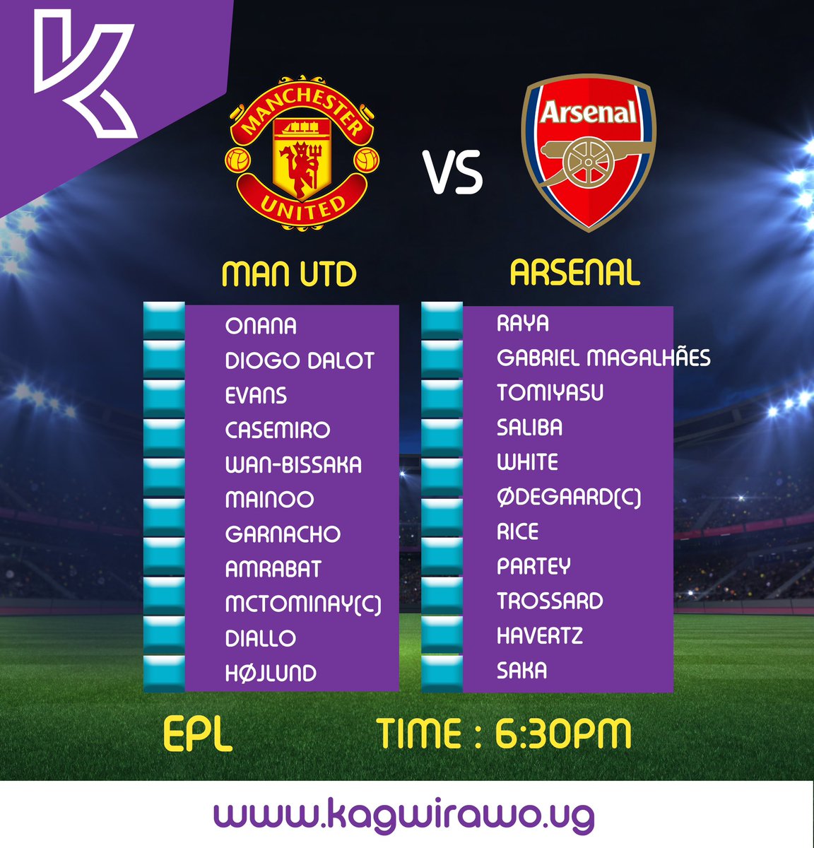 How teams lineup ahead of the #MUNARS clash Your predictions 🤔 Bet via bit.ly/kagwirawo-chan… #KagwirawoUpdates