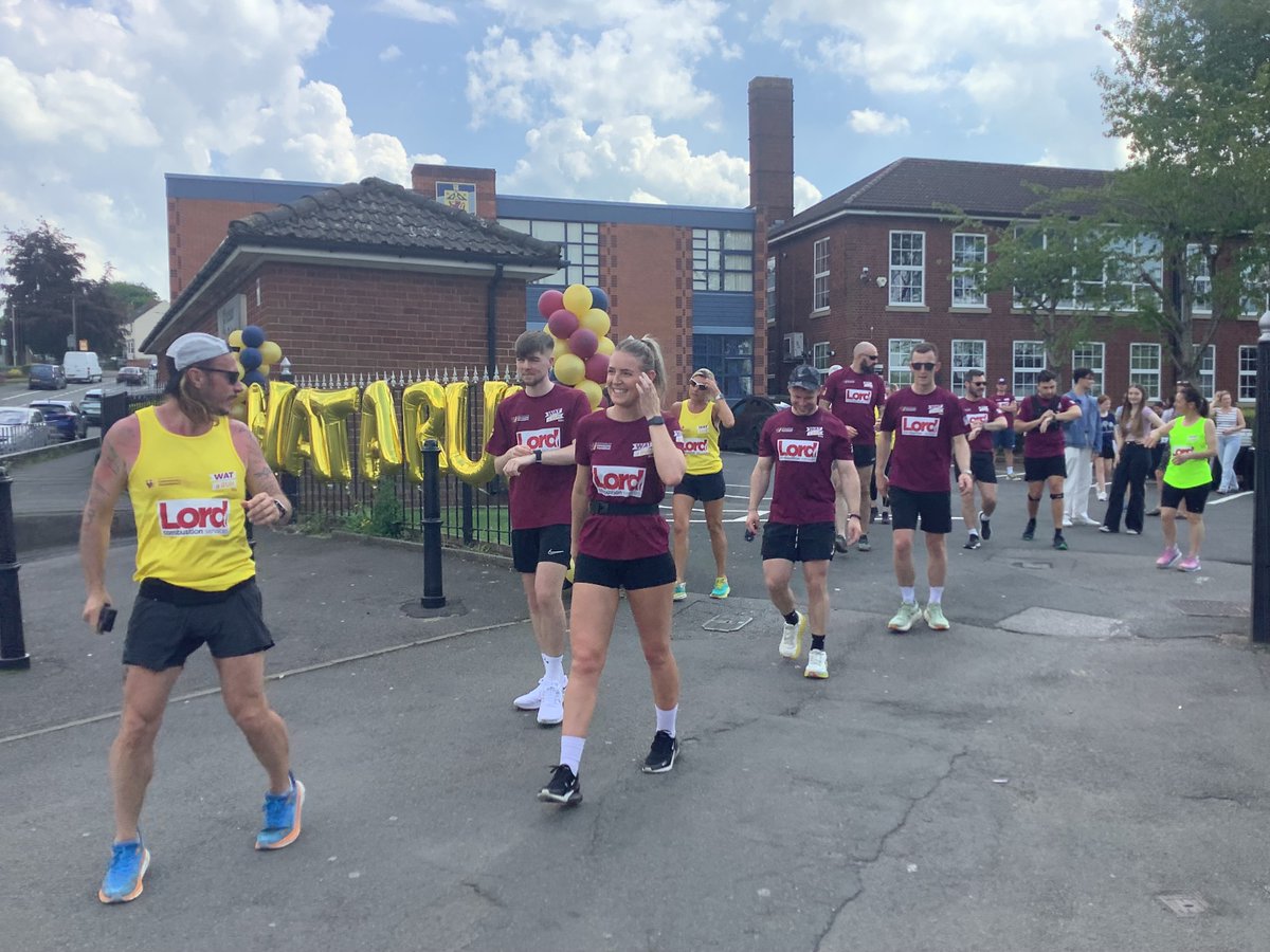 The runners have made their pit stop at Windsor on their WAT A Run journey. We had a cheer squad waiting for them. Good luck for the rest of the run! #WATaRun #runners @WinAcadTrust