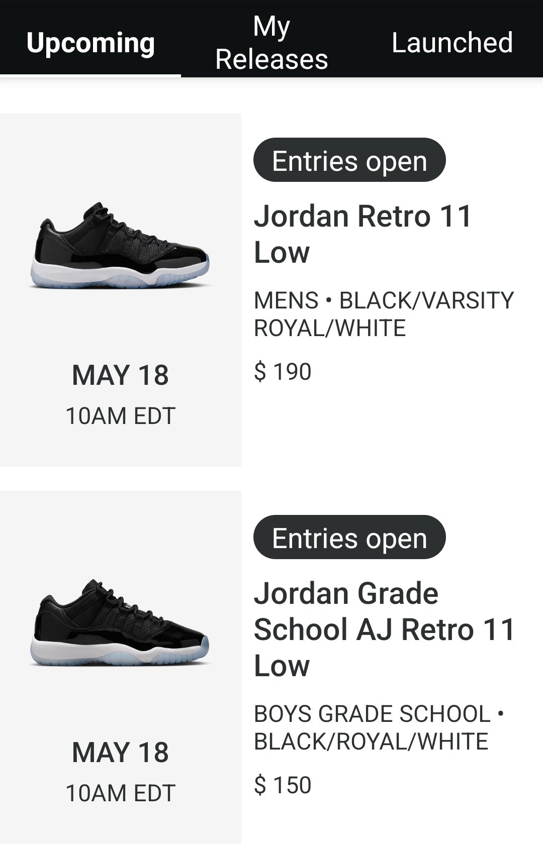 Sneaker Visionz on X Jordan 11 Low Space Jam Raffles on Foot Locker Champs Kids Foot Locker https t GdmqhPYYZ9 X