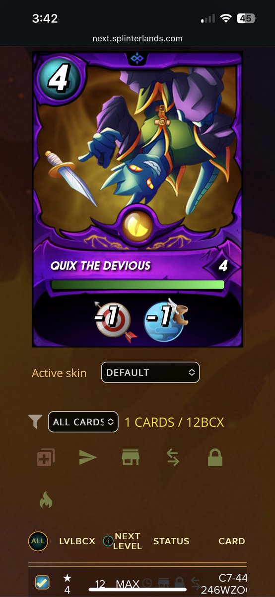 also got this bad boy to max level, was cheaper to buy 6copies rather then the 5 i needed 12bcx 😂🙏🏾🔥 #splinterlands #Web3Gaming #Web3Community
