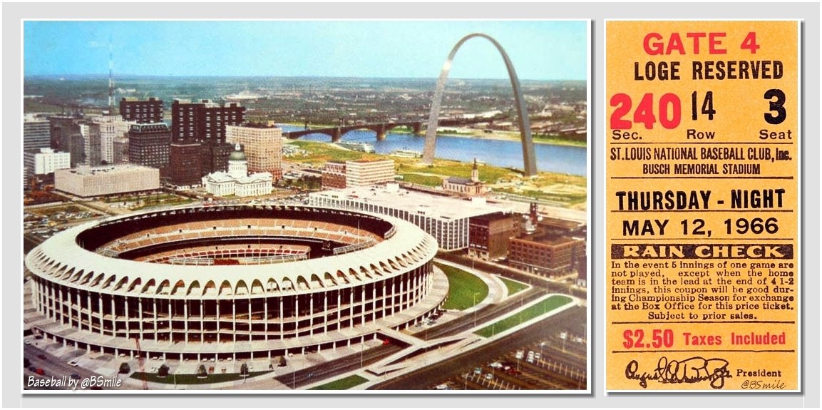 Today In 1966: The St. Louis Cardinals play their first game at the new Busch Stadium! #MLB #STLCards #Baseball #History