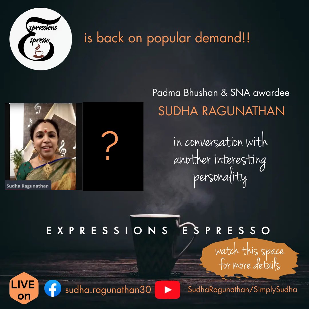 We are back….thank you for patronizing this show that came out of a thought process during the difficult times. It helped bring cheer and many learnings. Ever grateful to all my guests who contributed in making this show a huge success! #sudharagunathan #expressionsespresso