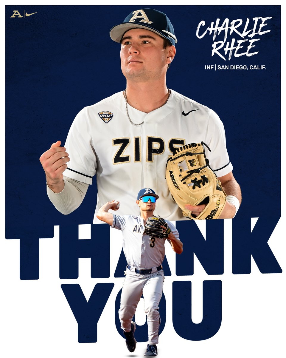ZipsBB's tweet photo. In honor of our seniors who will be playing their final game at Skeeles Field today, we’d like to take a moment to honor our graduating senior class.

First up No. 3 Charlie Rhee‼️

#GoZips🦘 https://t.co/iPXCHKU9KC
