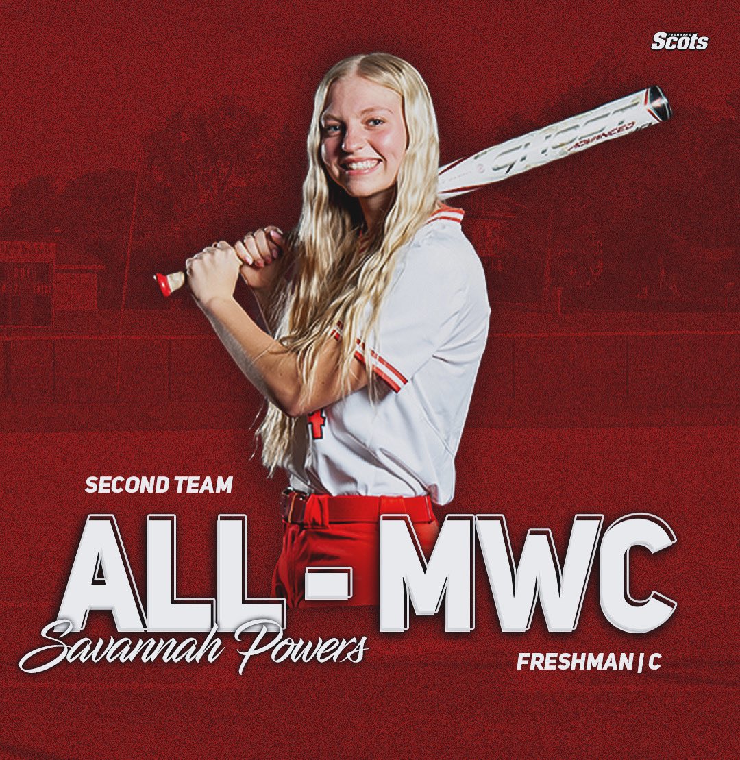 🌟All-MWC Second Team🌟 

A great first year for Savannah Powers! 

▫️.363 avg (conf.)
▫️ 7 2Bs
▫️ 13 RBIs
▫️ 17 CS

Congrats, @savannahppowers! 👏🏼

#RollScots // #MCSB // #OneTeam