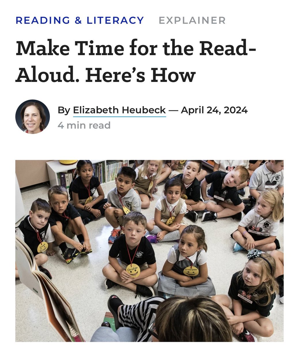 “The read-aloud increases vocabulary and background knowledge, which increases comprehension. And the better you can understand, the more likely you are to read, and it becomes this cycle, an upward spiral of a literary trajectory.” @drmollyness I am on a #ReadAloud learning