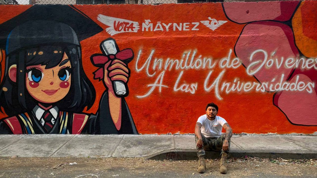 Gracias a Adalberto Ávalos por este mural que pintó en Morelia. Nunca antes en la historia un millón de jóvenes han podido ingresar a la universidad en un sexenio. ¡Lo haremos posible!