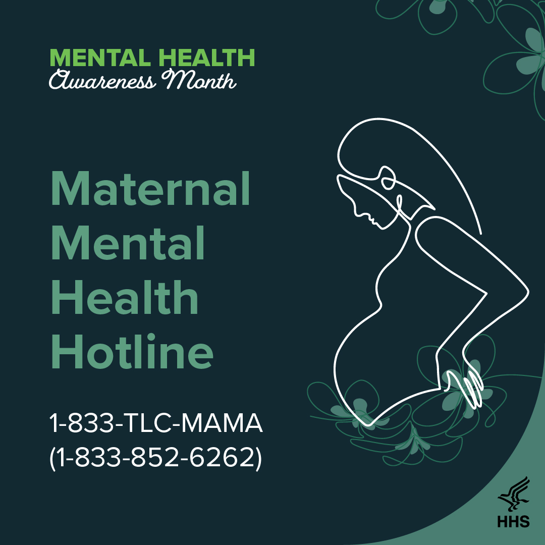HHS.gov (@hhsgov) on Twitter photo Two years ago on Mother's Day, we launched a Maternal Mental Health Hotline, and since then it's helped nearly 20,000 people seeking help. Prioritizing your mental health matters, especially in times of big changes, like having a baby.
Help is always available at 1-833-TLC-MAMA. Two years ago on Mother's Day, we launched a Maternal Mental Health Hotline, and since then it's helped nearly 20,000 people seeking help. Prioritizing your mental health matters, especially in times of big changes, like having a baby.
Help is always available at 1-833-TLC-MAMA.