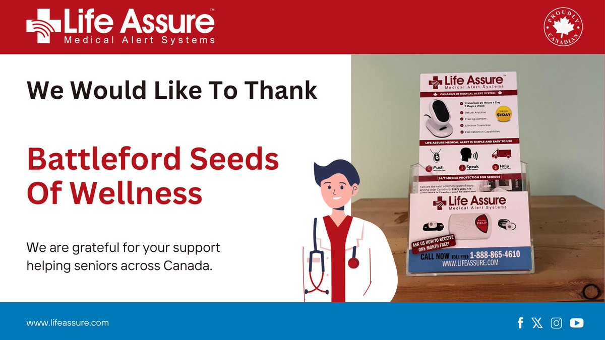 We Would Like To Thank Battleford Seeds Of Wellness For Supporting Life Assure By Displaying Our Medical Alert Brochures For Seniors and Their Families! - Life Assure #lifeassure #medicalalert #seniorliving #caregiver