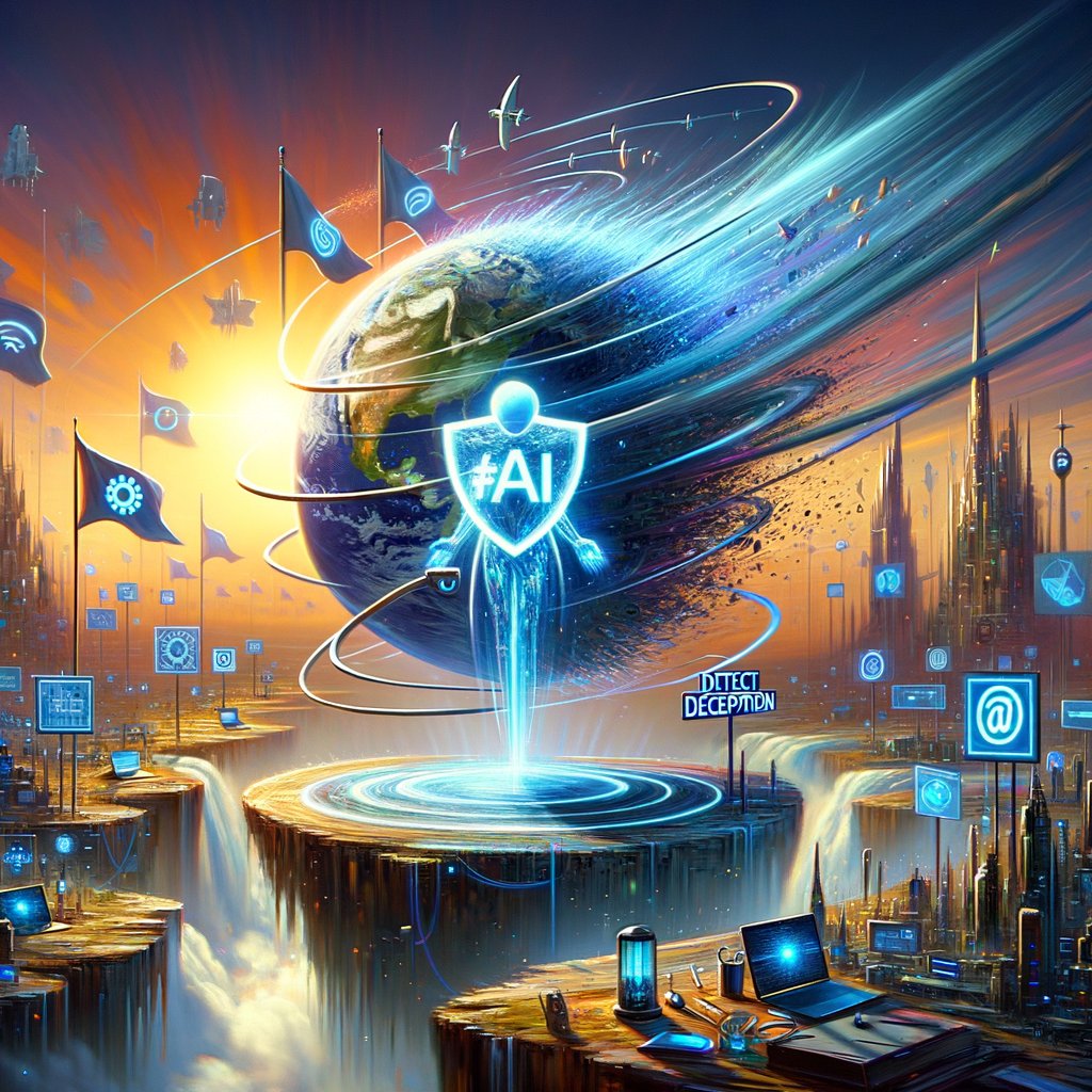 GPTstoryteller's tweet image. In a world spun fast, tech unfurled,
AI blooms, truth's shield or sword hurled.
Deepfake's shadow, firms leap, detection claimed;
A surge, in trust, we're aimed.
#HyperTruth #AIDawn
#DetectDeception 🌐 #GPTbildungsroman