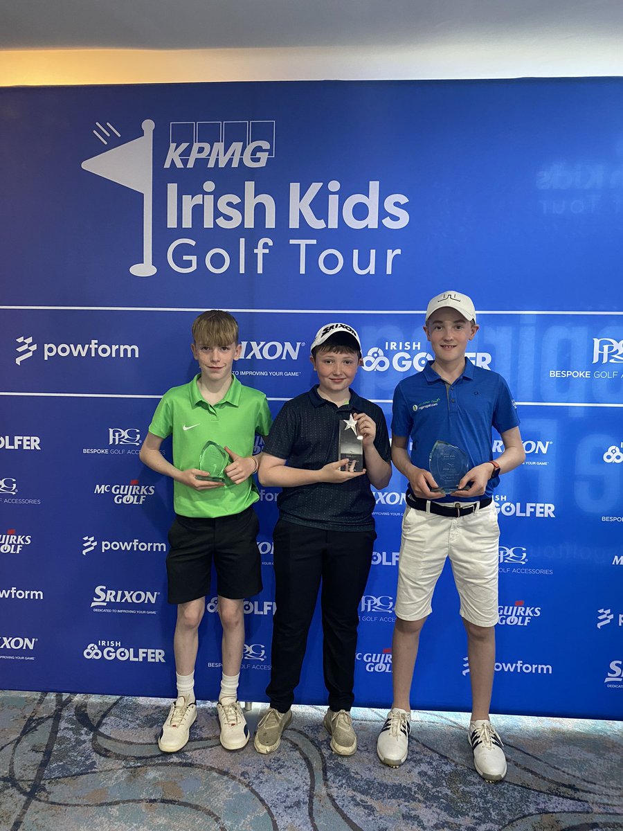 Boys 12’s Ulster Trophy at PGA National @Slieverussell . Champion- Jack McKee @HiltonTP_Golf Runner Up- Henry Campbell- @Holywoodgc1904 3rd Place- Shay Garvey- @TandrageeGC