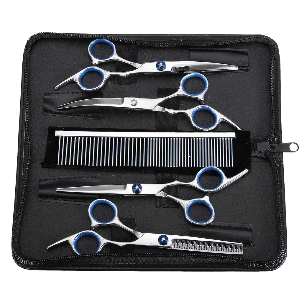 Keep your furry friends looking their best! 🐾✂️ Our 7Pcs Dog & Cat Grooming Scissors Set has everything you need for a perfect pet haircut. Easy to use & professional quality. Plus, FREE shipping! Order now: shortlink.store/sh8jr90tufx5 #PetGrooming #DogLovers #CatLovers