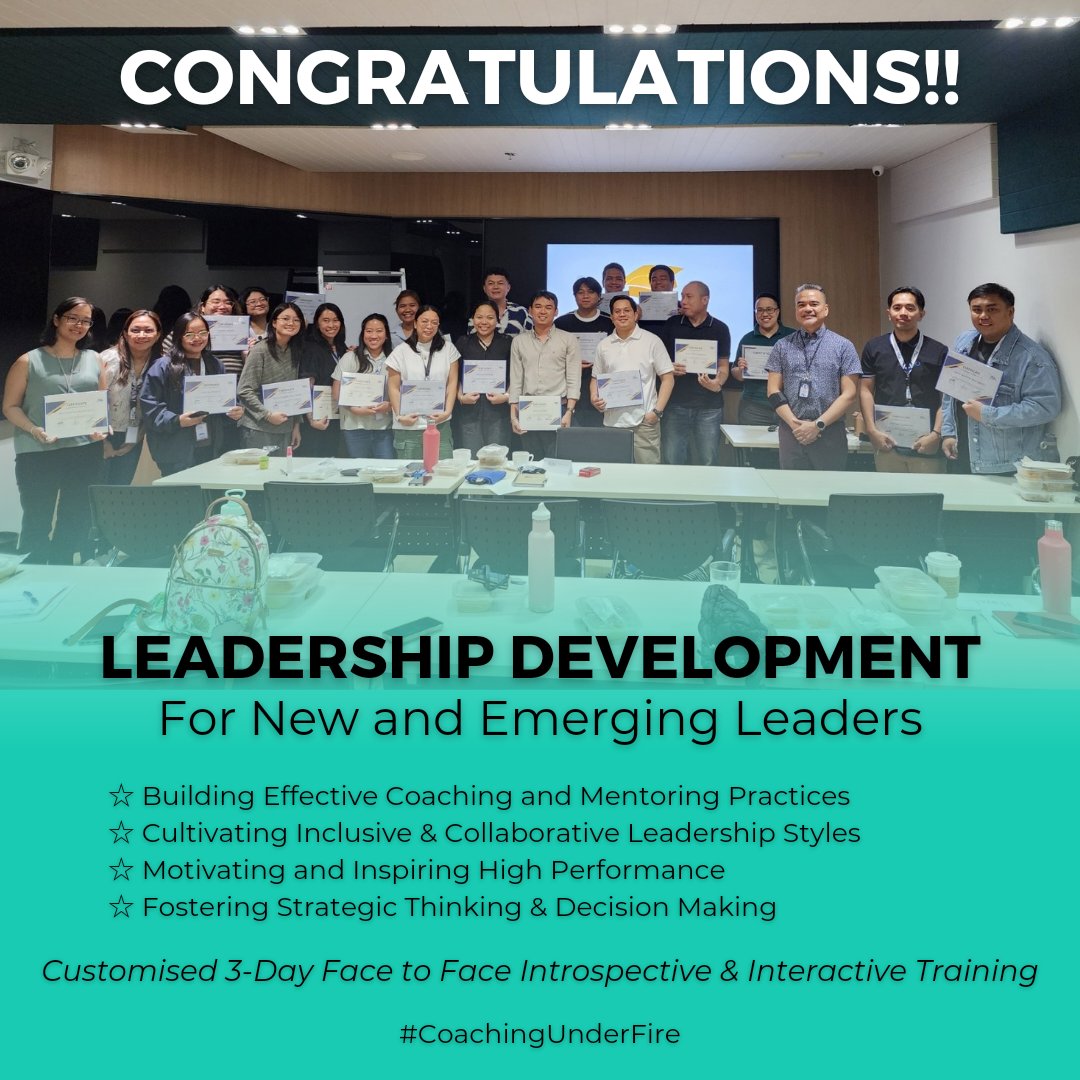 Congratulations to my Leadership Development Class Participants!

Your dedication and growth throughout the program have been truly insightful & inspiring. 

#LeadershipDevelopment #LeadershipCoaching #CoachingUnderFire