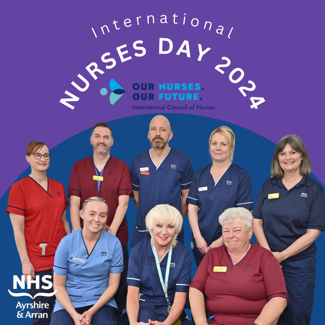 A huge thank you to all of the NHS Ayrshire and Arran Nursing staff for everything you do everyday and this International Nurses Day #IND2024. If would like to find out more information about a career in Nursing please visit careers.nhs.scot/explore-career…