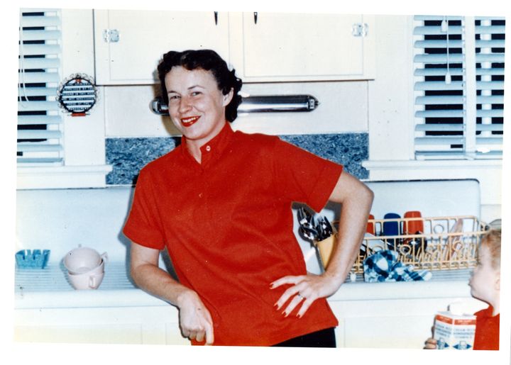 On Mother's Day, I remember my Mom at her most feisty & most radiant in this 1961 photo, which includes my cameo with a milk carton.