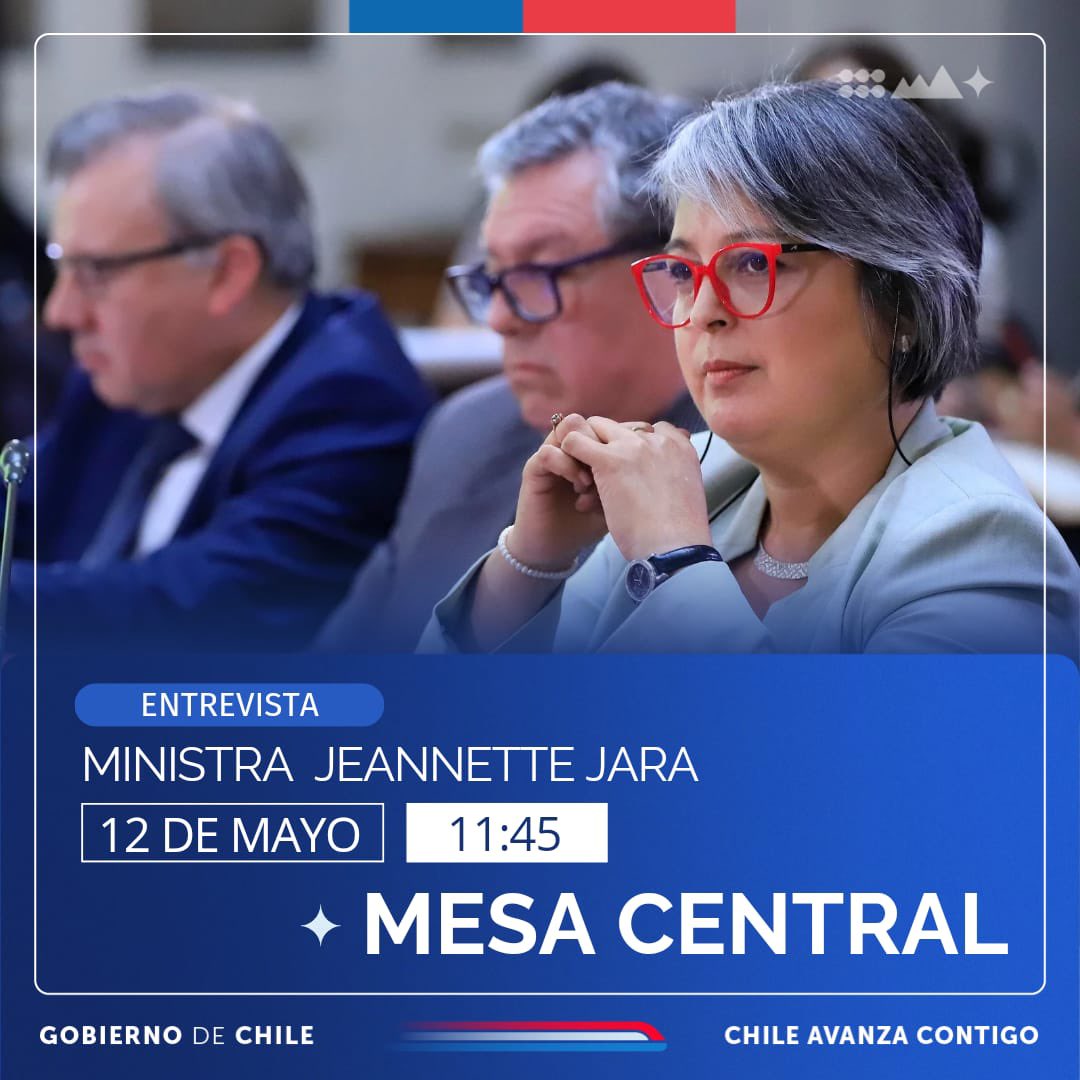 📺Hoy a las 11:45 horas la ministra @jeannette_jara aborda, en entrevista con Mesa Central, la agenda laboral y previsional. Sigue la entrevista en 13.cl/en-vivo 👈🏼