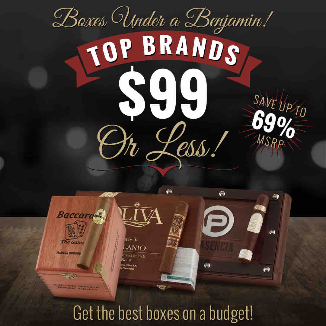 For a limited time, some of your favorite cigars are priced under $99 per box. That’s right, $99 or LESS! Choose from top brands like Oliva, Drew Estate, Plasencia, Baccarat and much more and save up to 69%. Shop here - ow.ly/7iTx50RCNuz.