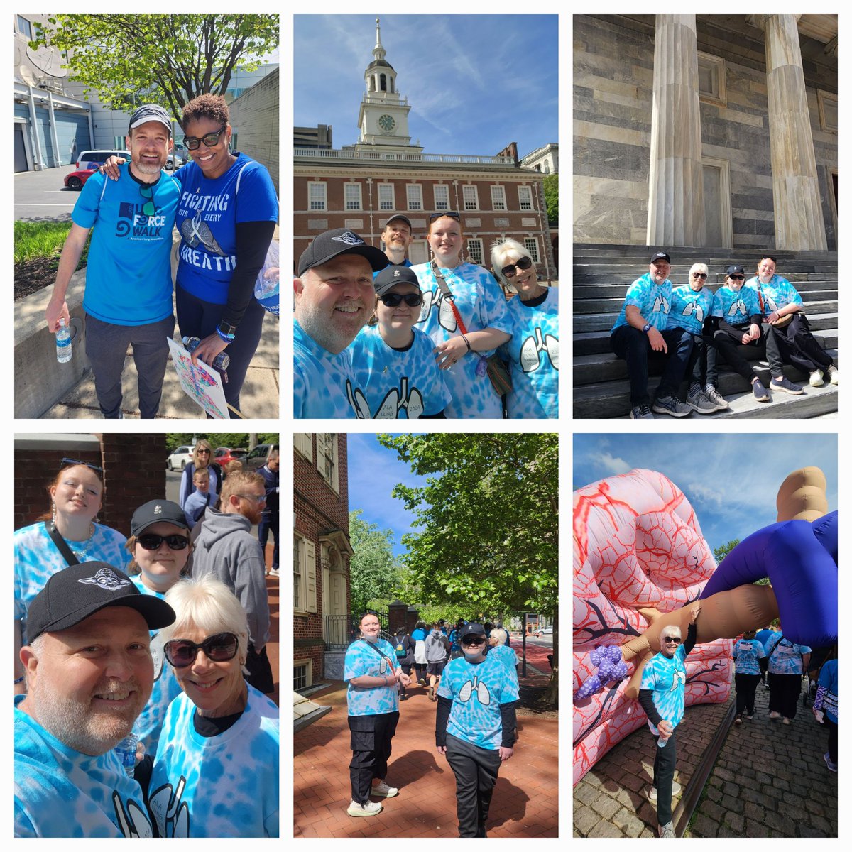 Amazing time at the @LungAssociation @LUNGFORCE #Turquoise walk Philly!  Our @CeiFccc @FoxChaseCancer team assembled with our friends, families and community advocates. A real fun time! My kids celebrated my Mom's success against Lung Cancer.