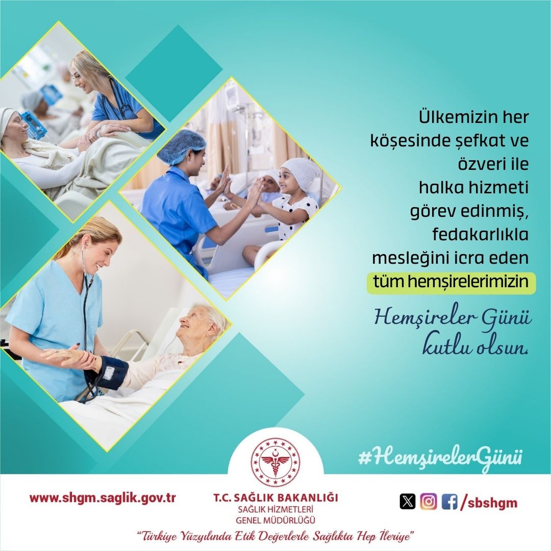 Ülkemizin her köşesinde şefkat ve özveri ile halka hizmeti görev edinmiş, fedakarlıkla mesleğini icra eden tüm hemşirelerimizin Hemşireler Günü kutlu olsun.
#HemşirelerGünü