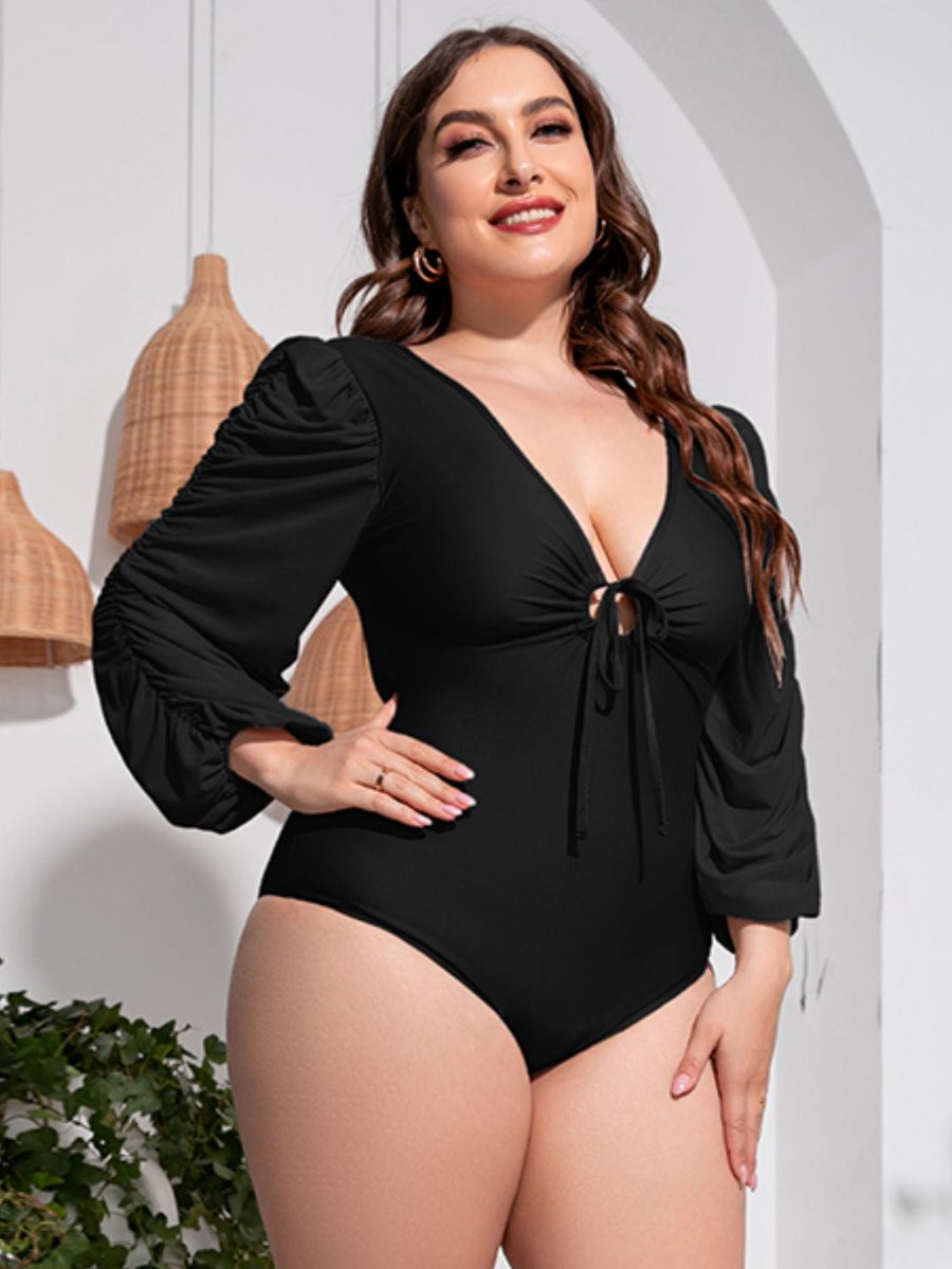 💥 Black Front Tie Deep V Balloon Sleeve One-Piece Plus Size Swimsuit 💥
Shop Now: ➤ bit.ly/3UA6WoV
#modelingshoot #modelcasting