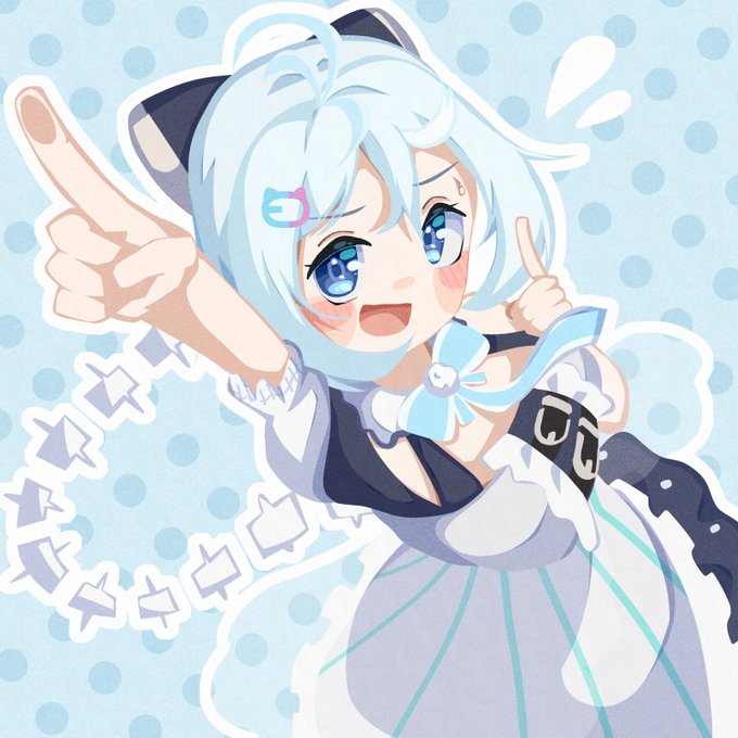 「1girl pointing」 illustration images(Latest)