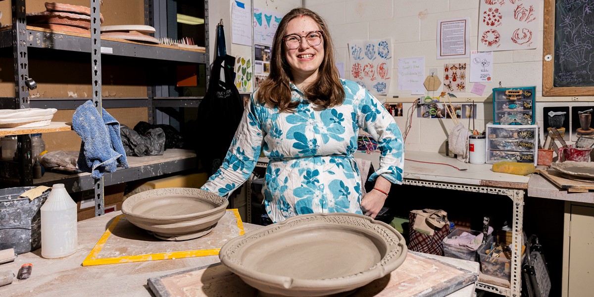 Graduating @RIT_ArtDesign student Emma Herz Thakur ’24 (#ceramics and #illustration) is one of a record six Fulbright Scholars this year from #RIT. She will travel to France to study collections at the National Museum of Natural History. #WomenOfRIT 
brnw.ch/21wJHBE