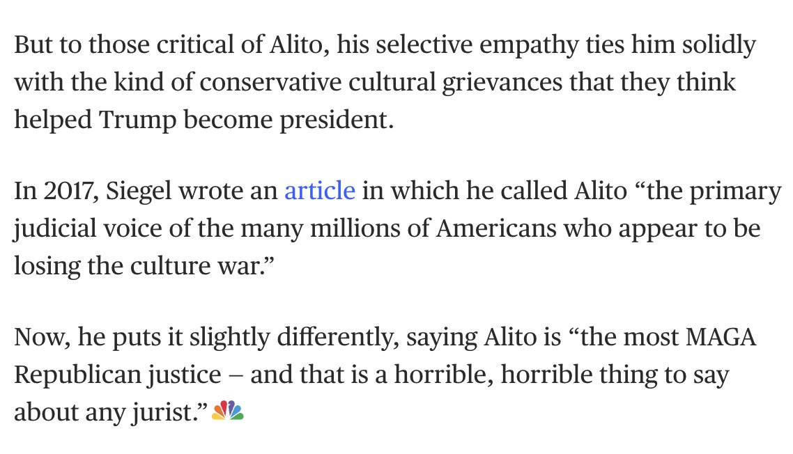 Justice Alito -- 'the most MAGA Republican justice,' as one law professor puts it: nbcnews.com/politics/supre…
