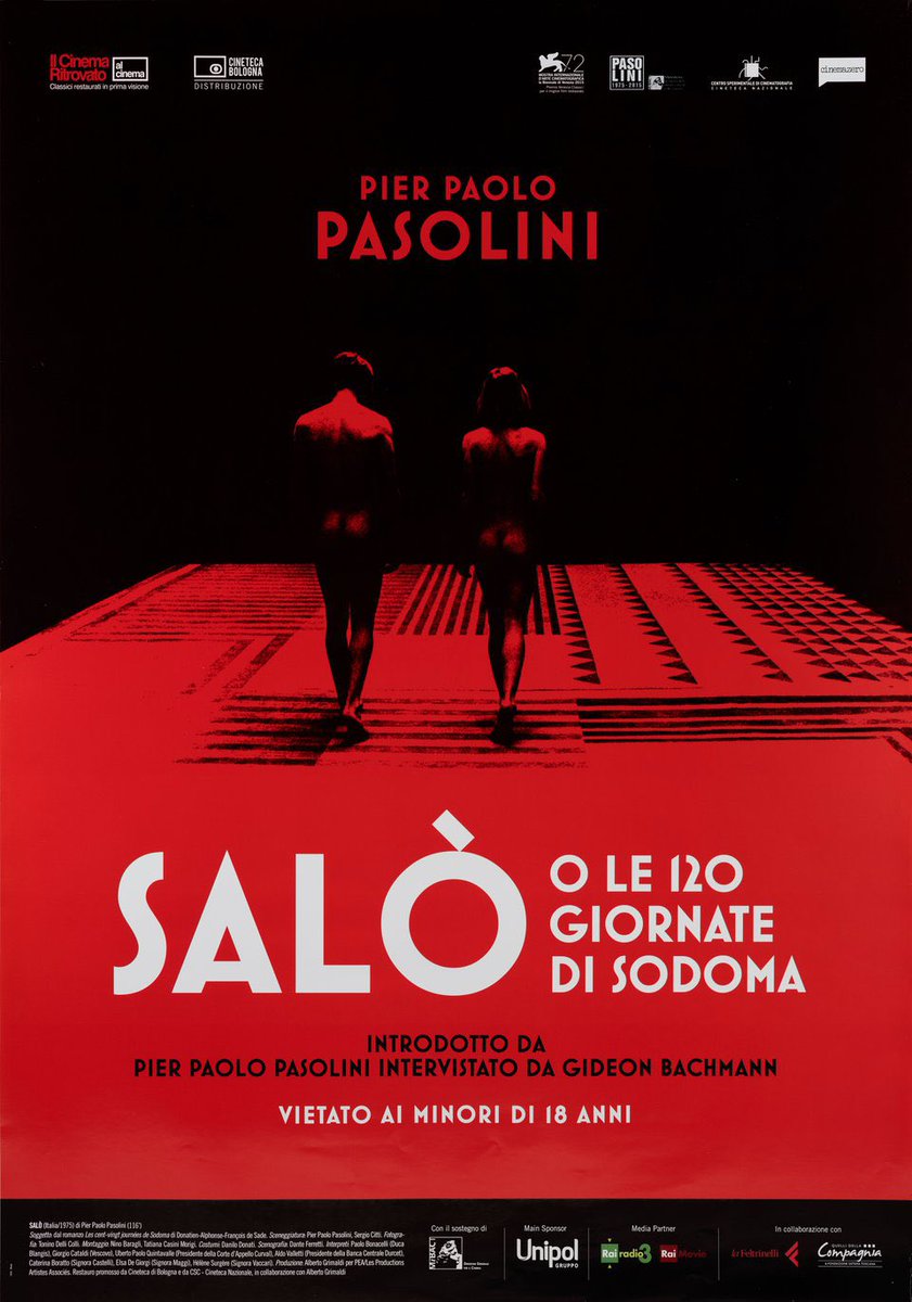 Most disturbing movie of all time? My pick: “Salò, or the 120 Days of Sodom” (1975). I’ve seen this movie only once, yet every frame of it is burnt into my brain. Perhaps the most damning film about the darker nature of humanity.