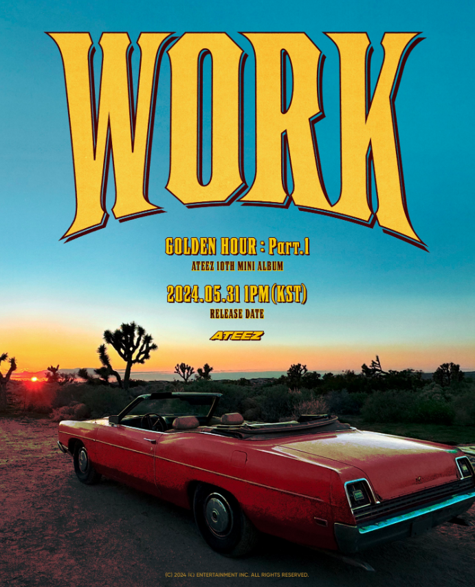 ATEEZ shares a new poster for their title-track, 'Work', out May 31th.