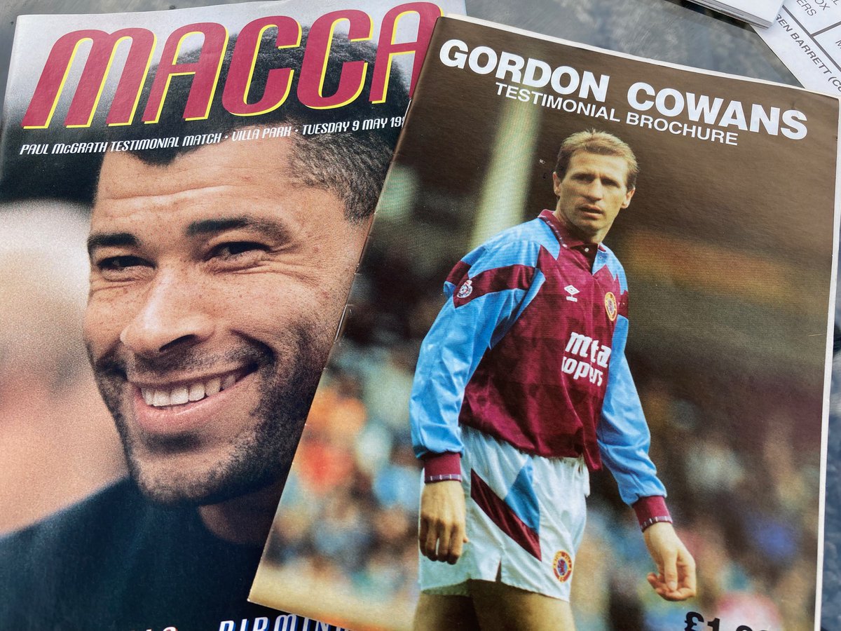 I'm proud to have compiled testimonial brochures for two of @AVFCOfficial's greatest players, Gordon Cowans (May '93) and @Paulmcgrath5 (May '95). #AVFC