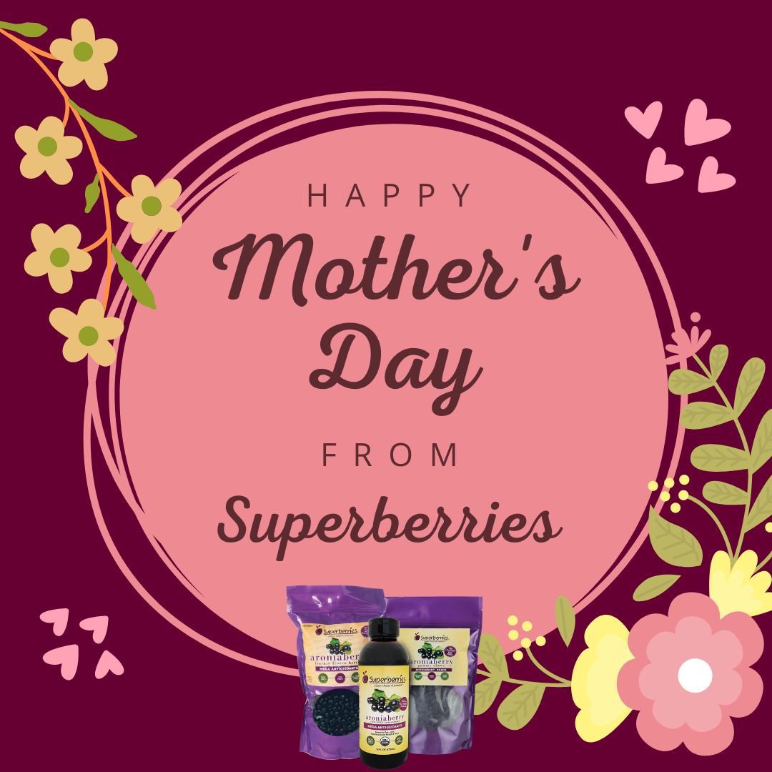 Happy Mother's Day to all the incredible moms! Thank you for choosing Superberries Aroniaberry Products to support your wellness journey. We hope your day was as amazing as you are! 
*
#Superberries #Aroniaberries #Antioxidants #Wellness #Chokeberries #MothersDay