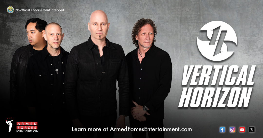 Hey, Vertical Horizon fans! What songs do you want to hear during their upcoming tour? Comment with your favorites below! Come see their show and find out if they will play your favorites live! Find out more about their tour on our website: armedforcesentertainment.com/upcoming-tours….