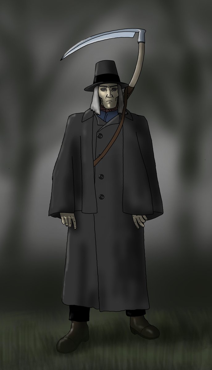 This has taken a while to bubble to the surface, but here is The Witchfinder (a delightfully spooky character played by @Edward_Spence_) from 'Beyond the Brook on twitch.tv/stellaluna