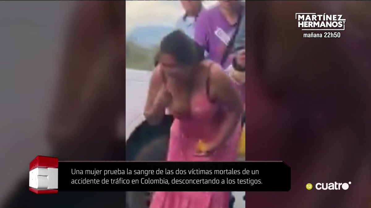 Una mujer prueba la sangre de las dos víctimas mortales de un accidente de tráfico en Colombia, desconcertando a los testigos #CuartoMilenio