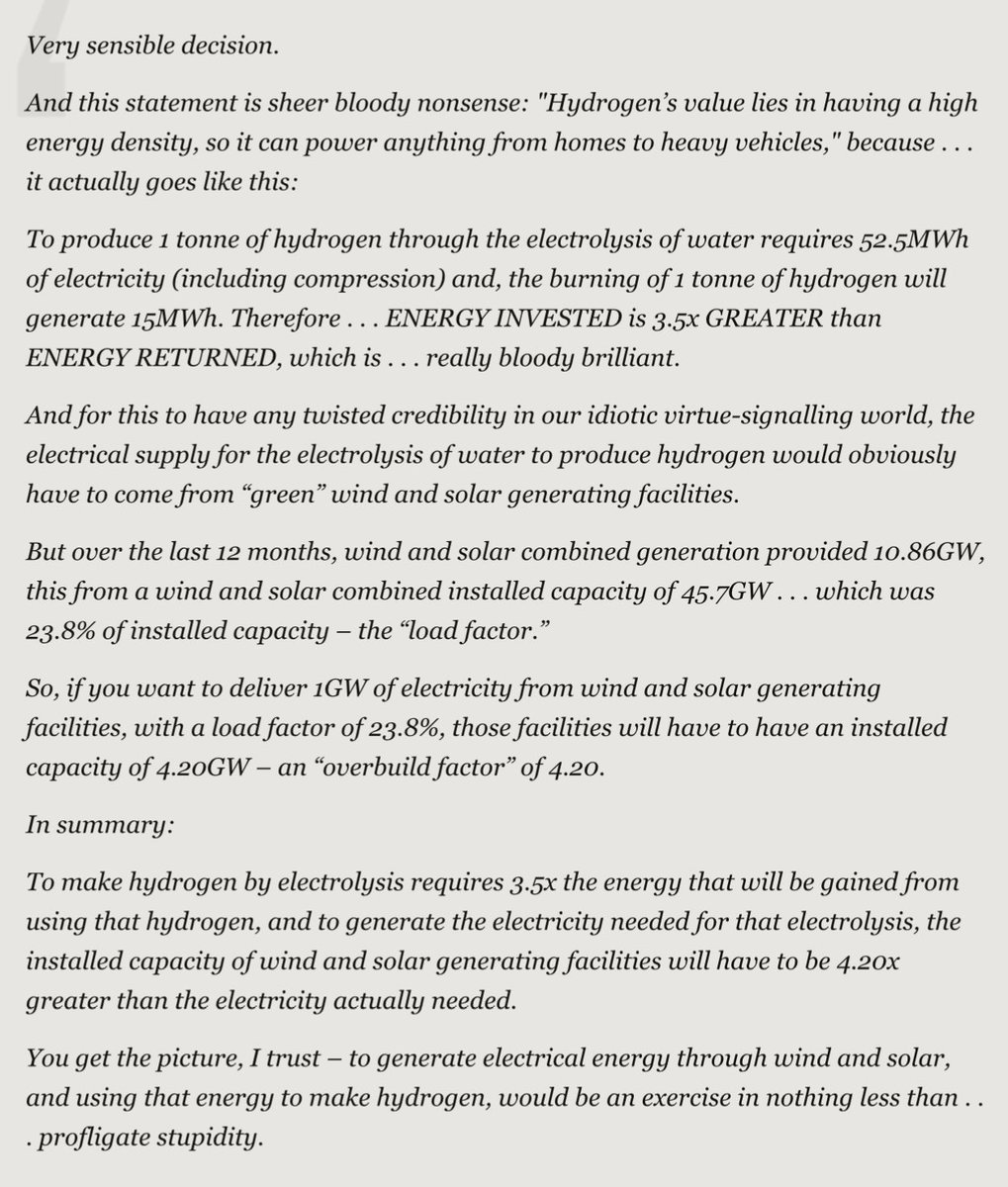 Hydrogen boondoggle canned.
#RenewableEnergy #ClimateScam #CostofNetZero #ClimateCrisis 

notalotofpeopleknowthat.wordpress.com/2024/05/12/hyd…