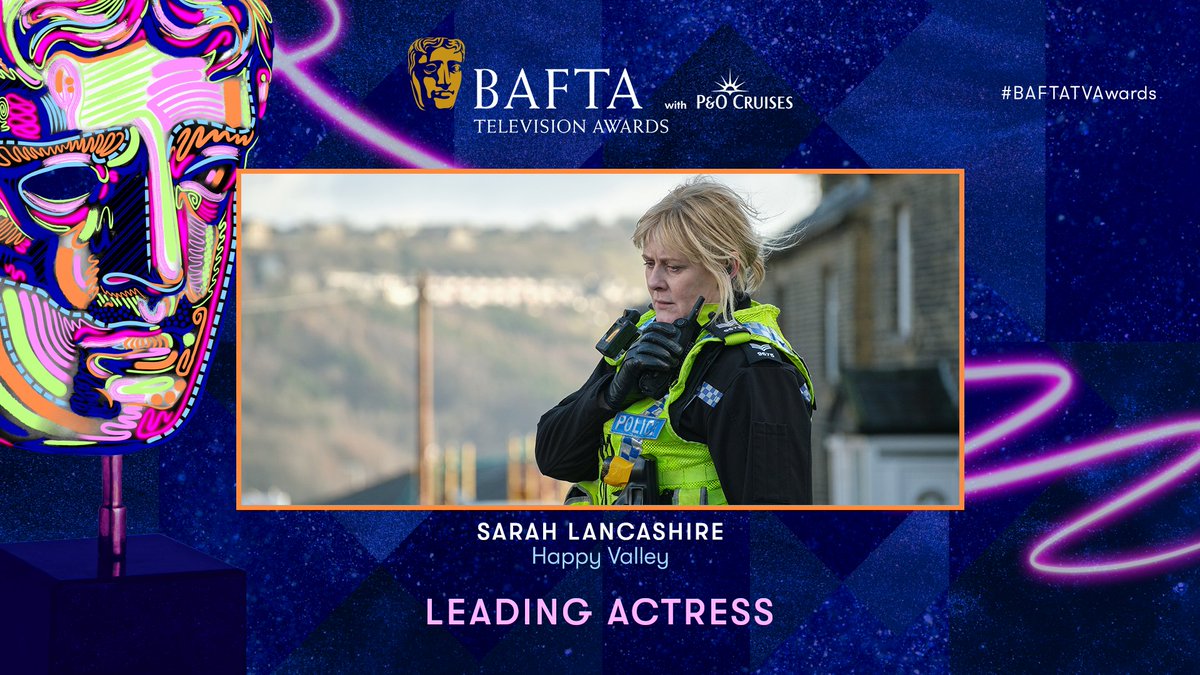 Sarah Lancashire picks up the BAFTA for Leading Actress ✨ #BAFTATVAwards with @pandocruises