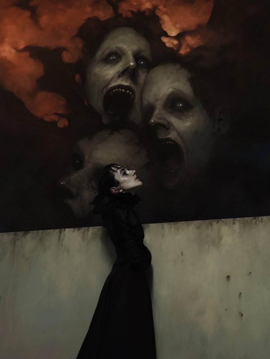 #vsshorror

She gazes at the mural painted on the wall, admiring her artwork.

So clever! The horror captured in their faces almost leaps out at you, says a passer-by.

Almost, she smiles.

Within the concrete, their rabid screams are silent, their torture unending.