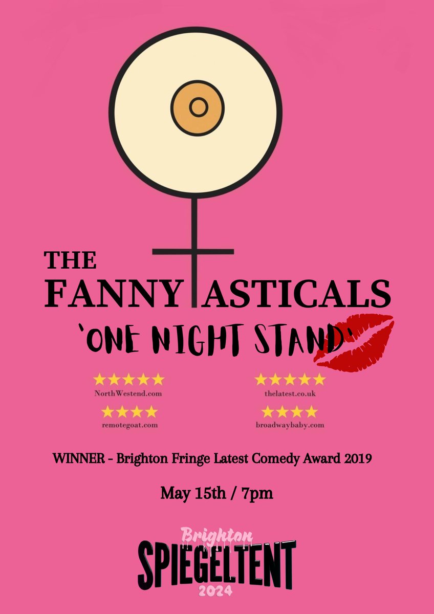 Looking forward to performing The Fannytasticals: One Night Stand at the amazing <a href="/BSpiegeltent/">Brighton Spiegeltent</a> on Wednesday 15th!! Still a few tix left 💋 

🎟️ tickets.brightonspiegeltent.com/events/86ef001…

#comedy #brighton #whatsonbrighton #musicalcomedy #allfemaletroupe #girlsjustwanttohavefun #laughoutloud #hove