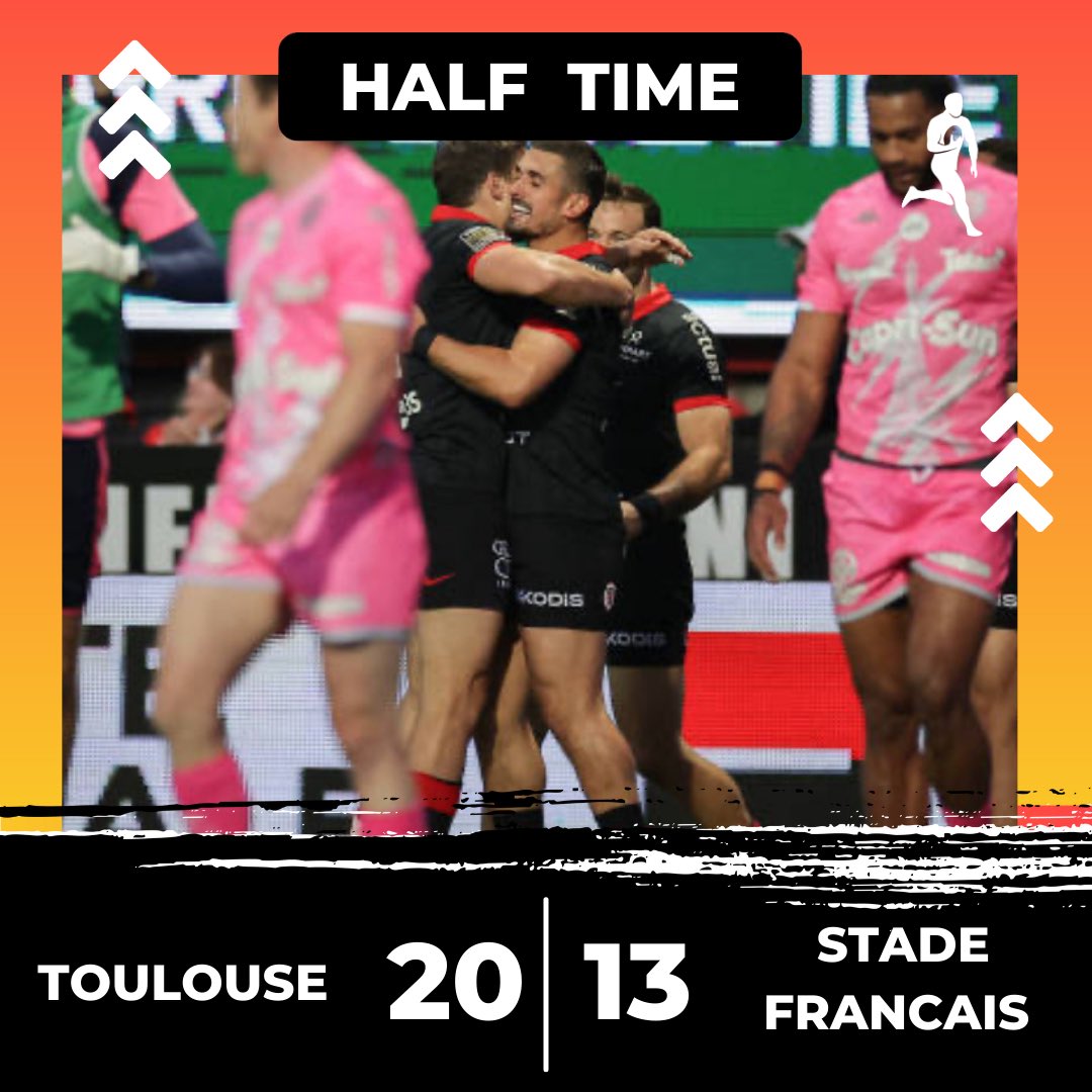 Toulouse go into the break with a seven point lead over Stade Francais #TOP14