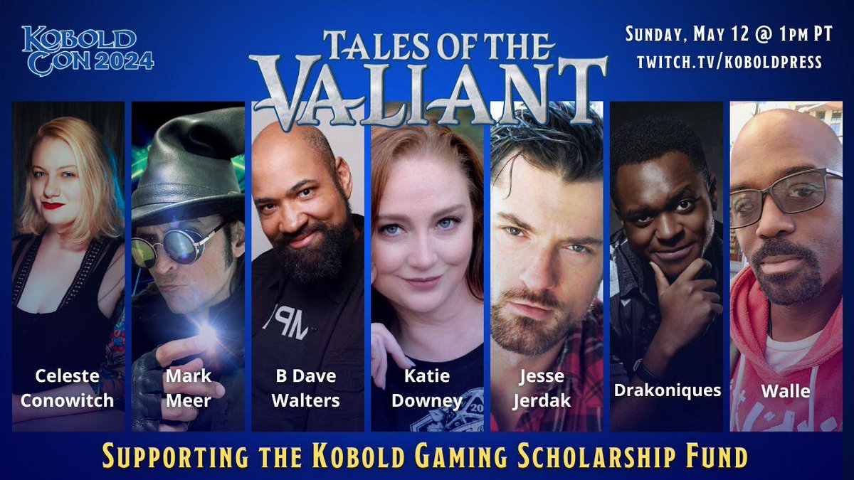 STARTING NOW: A live Tales of the Valiant actual play supporting the @KoboldPress Gaming Scholarship Fund! Tune in: hubs.li/Q02wQwqV0