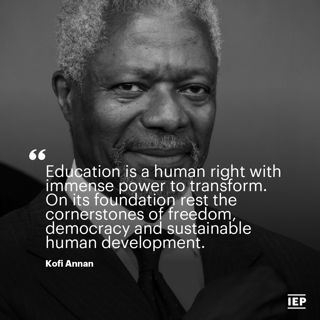 'Education is a human right with immense power to transform.' - Kofi Annan