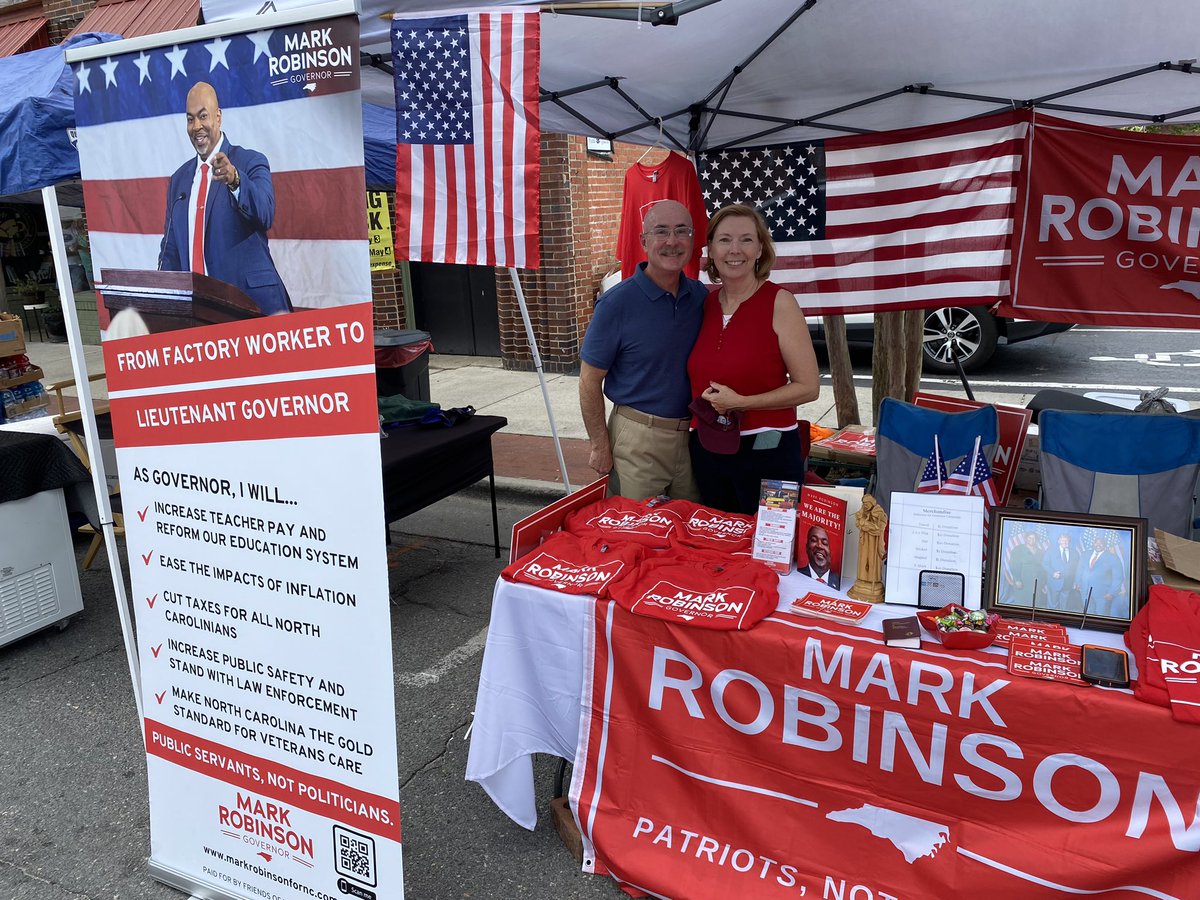 @ScottPresler We are not in @ScottPresler league but we’re doing our part to turn NC solid red. Last week manning the booth for @markrobinsonNC