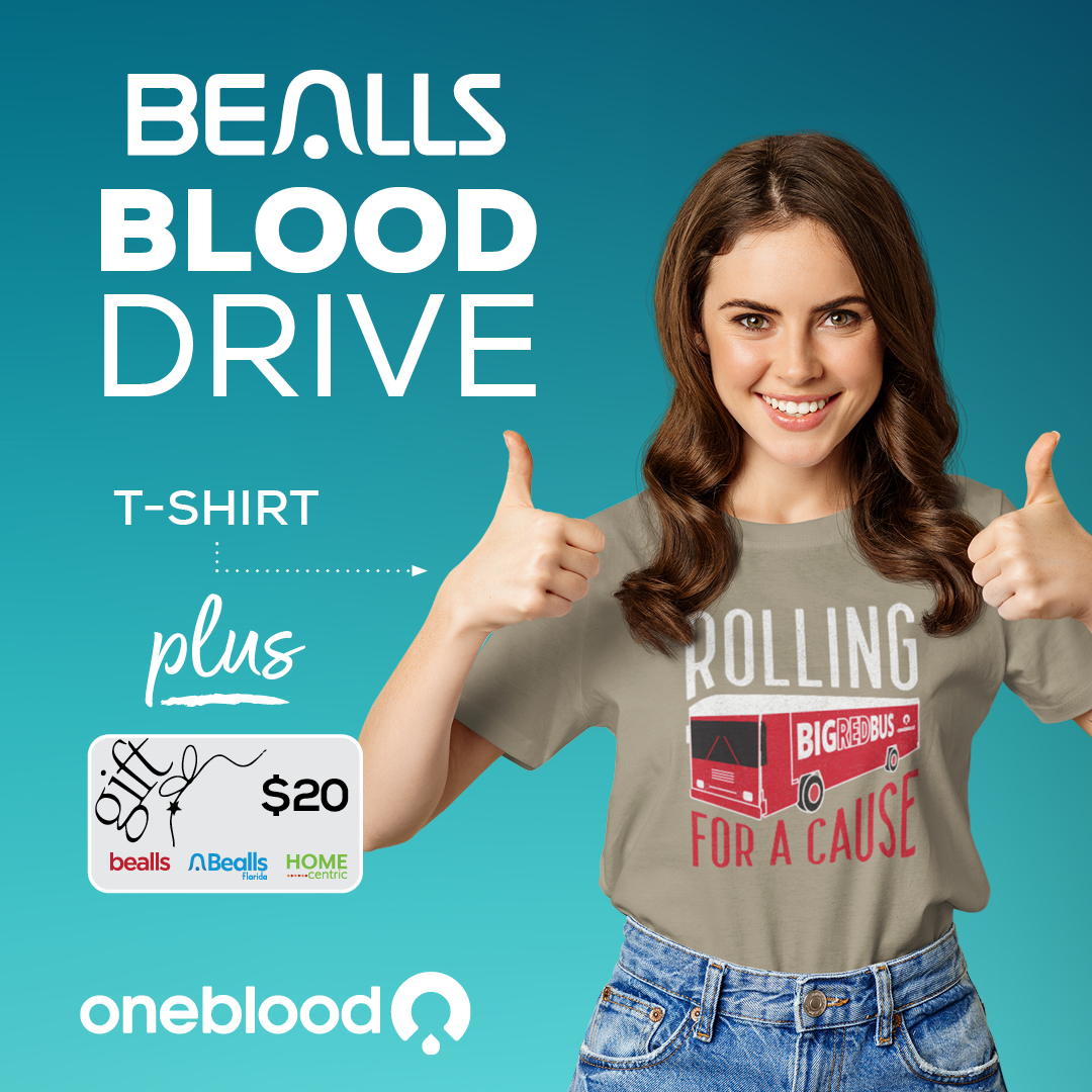 [𝗠𝗮𝘆 𝟮𝟬𝟮𝟰] The #BigRedBus is stopping by select @BeallsStores locations! Donate blood and receive a 🛍️ $𝟮𝟬 𝗕𝗲𝗮𝗹𝗹𝘀 𝗚𝗶𝗳𝘁 𝗖𝗮𝗿𝗱 and a Limited-edition Big Red Bus T-shirt. Learn more: bit.ly/3UE9dAD