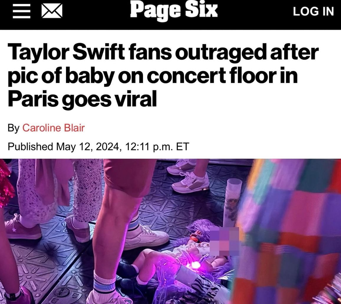 I am genuinely outraged about this too. That baby should have been at ‘Celebration Tour’ instead.