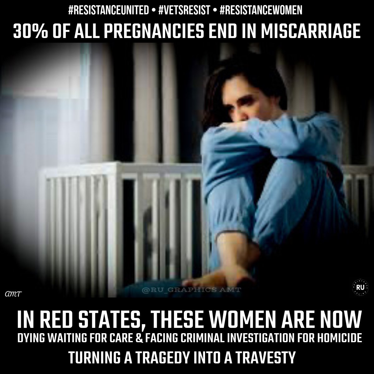 #ResistanceUnited miscarriage is the most common🤰complication Btwn🟥state bans causing those suffering w/miscarriages to die or permanent health cond, ERs refusing to even see🤰or investigating miscarriages as possible homicide 🤰in🟥states put their lives & freedom on the line