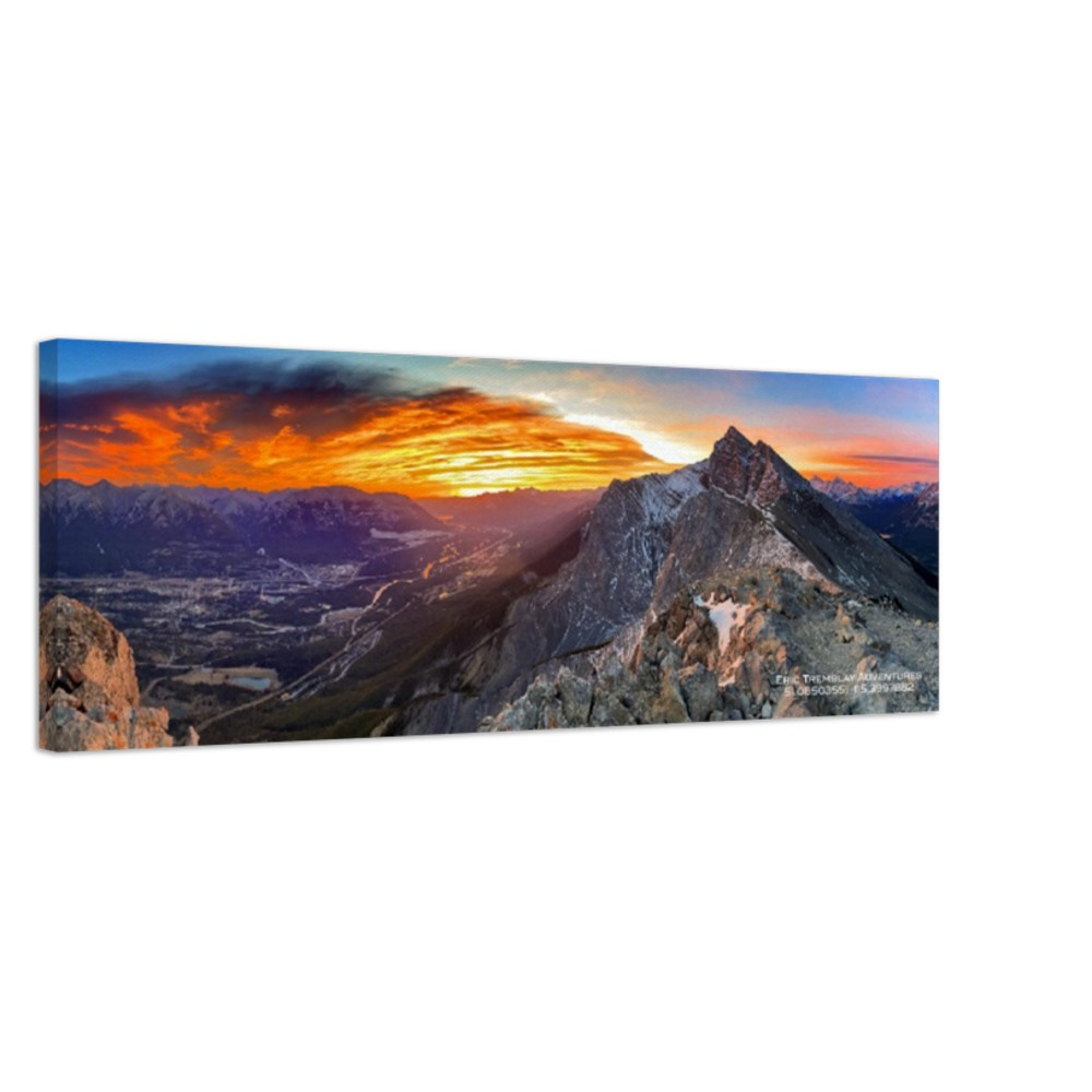 Nothing beats sunrise above the town of Canmore. Check out our website for custom landscape prints. EricTremblayAdventures.com #haling #halingpeak #canmorealberta #hikecanmore #canmorehiking #albertahiking #hikealberta #summitviews #abparks #canadarockies #hikecanadianrockies